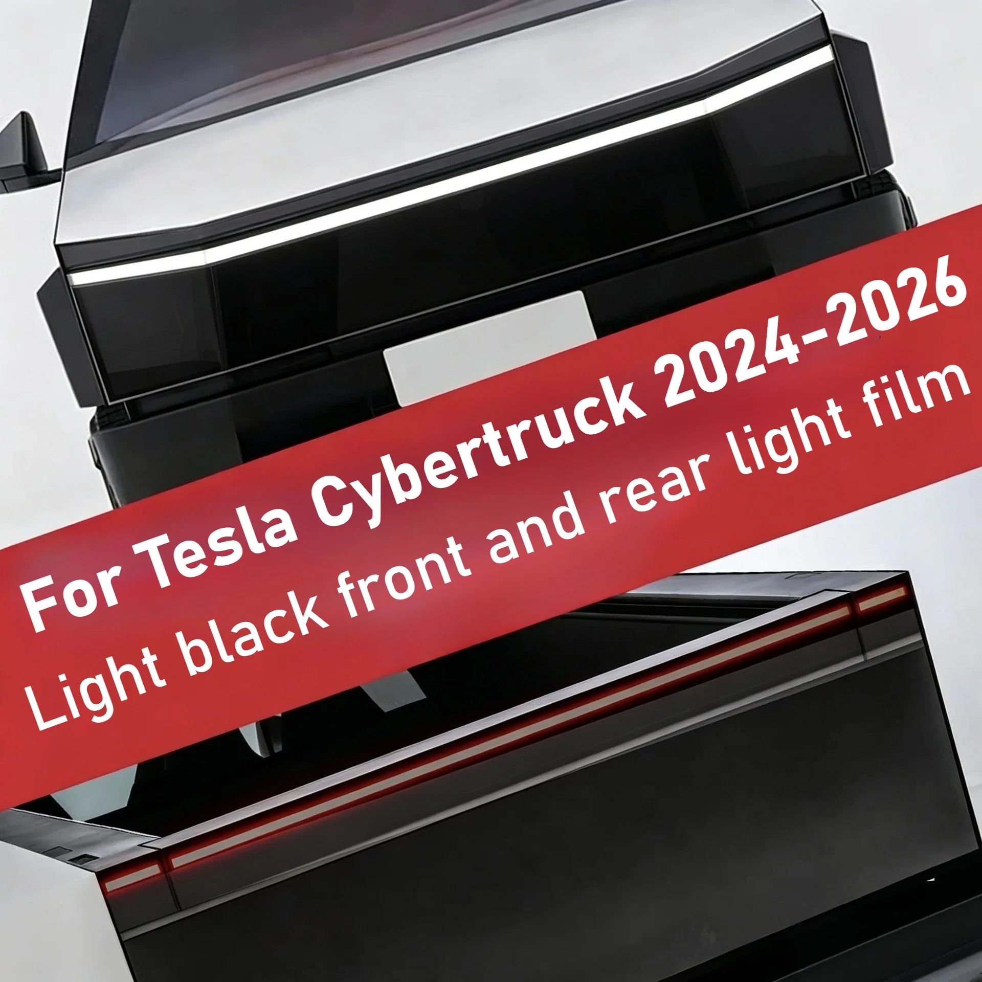 TPU Decal Film For Tesla Cybertruck 2024-2026 Transparent Headlight Light B C Pillar Protection Cover Anti-Scratch Resistant Dec