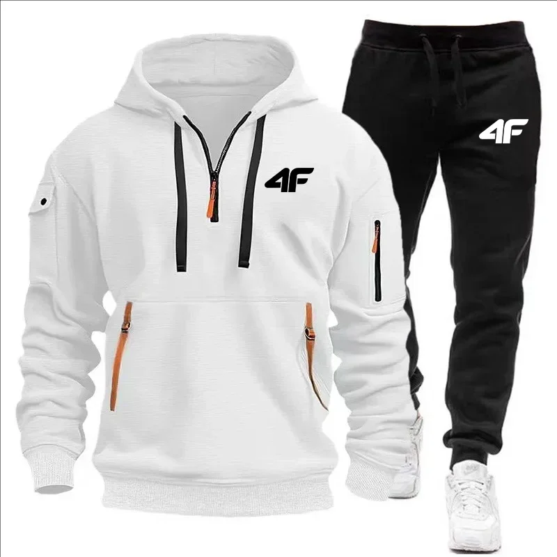 Men's Fitness and Casual Loose Sportswear Sets, Pullovers and Jogging Pants, Autumn and Winter Fashionable Daily Outdoor Sets