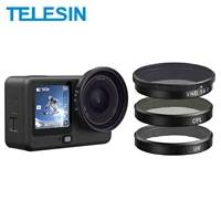 Filtro de lente TELESIN para DJI OSMO Action 6 CPL ND8 ND16 ND32 UV VND marco de filtro de liberación rápida para DJI Action 6 juego de filtros de lente