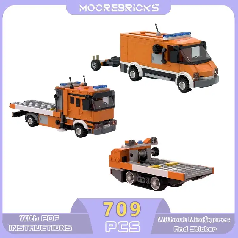 

City Traffic MOC Assistance Van Recovery Lorry Building Blocks Assembly Model Technology Bricks Collector Sets Toy