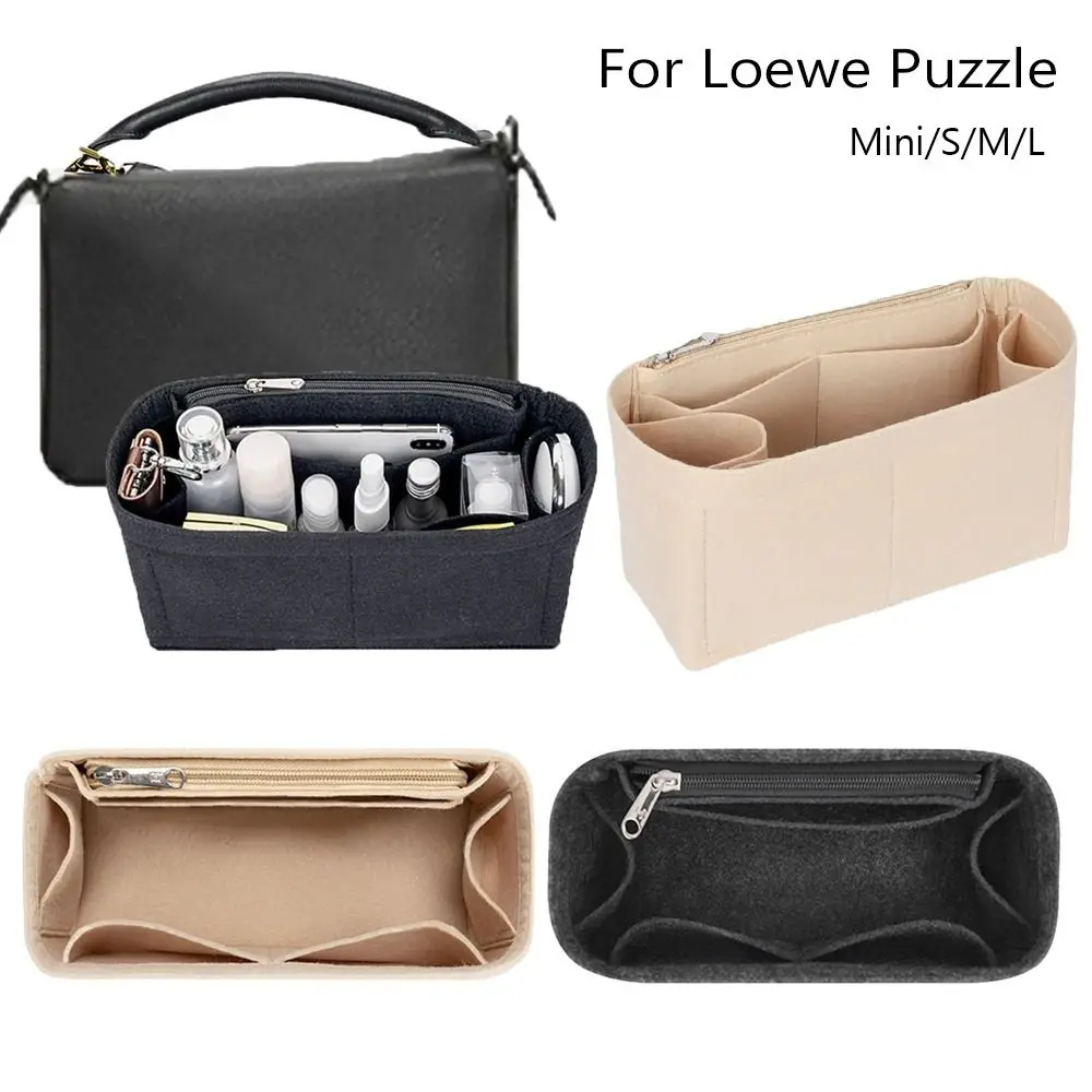 Bolso de fieltro, bolsa de inserción, bolsa de gran capacidad, soporte, forro para monedero, organización de almacenamiento, bolsa interna multibolsillo para rompecabezas Loewe