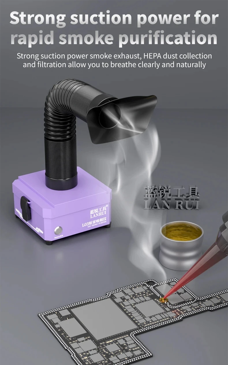lanrui-l03-smoke-extractor-with-three-layer-filtration-for-mobile-phone-repair-motherboard-pcb-welding-smoke-extractor-tool