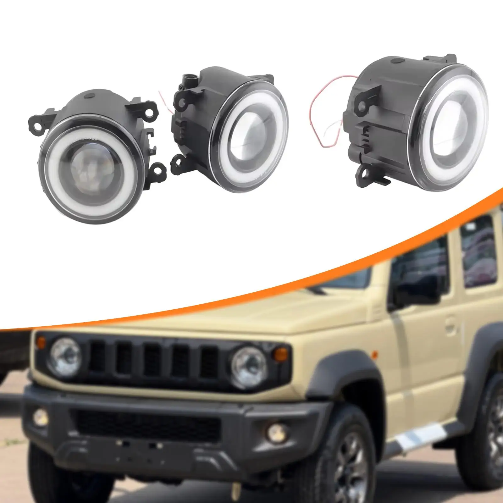 

Противотуманные фары для Jimny Jb43 2018-20, автомобильная деталь, непосредственно заменяет техническое обслуживание, противотуманные фары, дневные ходовые огни «ангельский глаз»