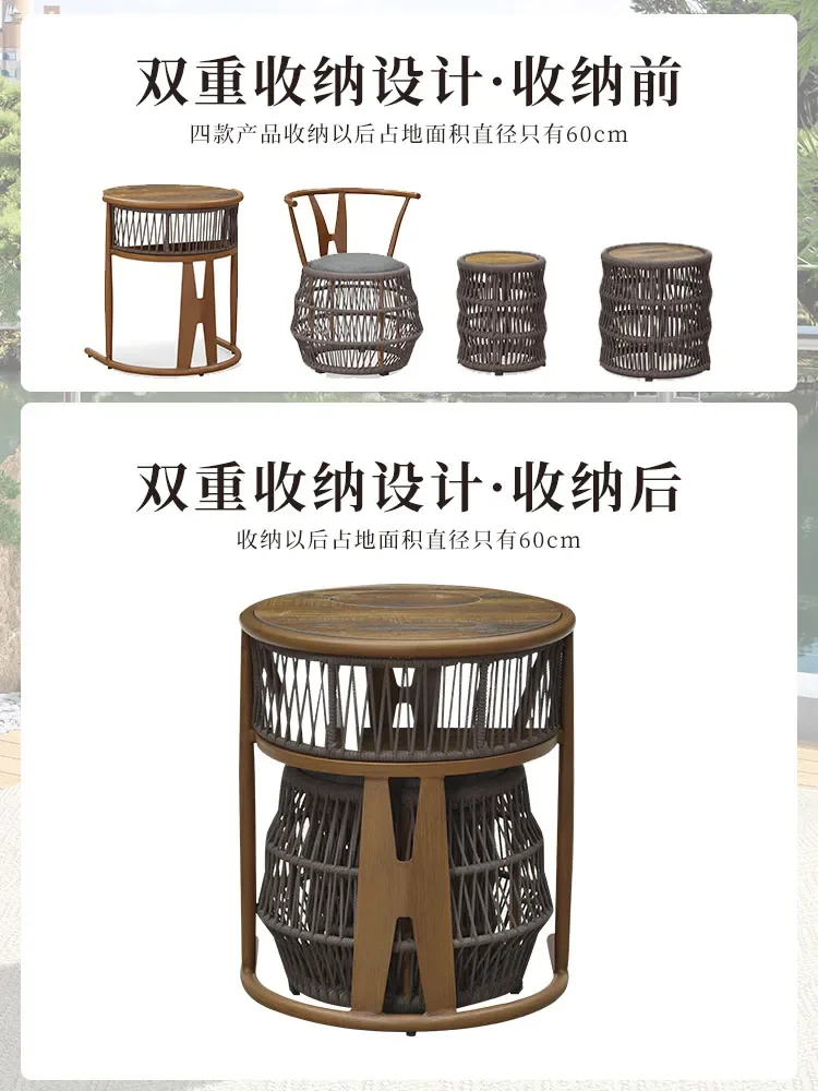 Three-Piece Tables and Chairs Combination Leisure Chair Household Coffee Table Small Rattan Chair Leisure Tea Table and Chair