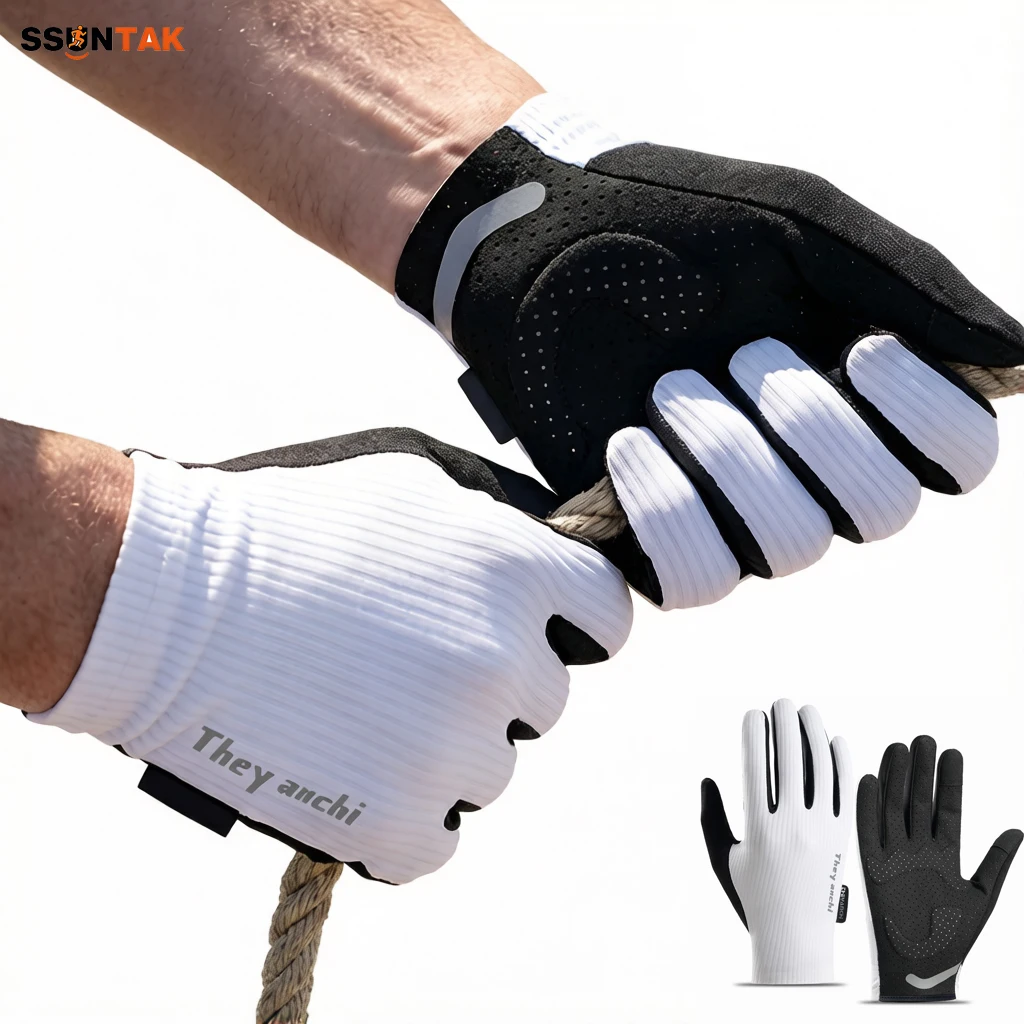

SSUNTAK Breathable Cycling Gloves Full Finger Anti-Slip Shock-Absorbing Bicycle Gloves for Men Women Bike Ride Gym Camp Hike