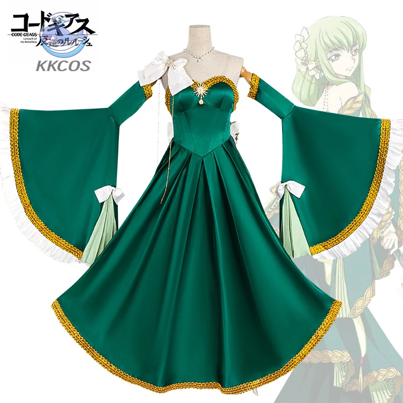 

Anime Lelouch of the Rebellion CC Cosplay Costume Green Sexy Court Gown Dress for Anime Stage Performance KKCos