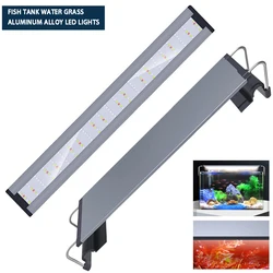 Aquarium aluminum alloy LED lamp2 Aquatic plant lamp Aquarium landscaping LED lamp Blue white red fish tank bracket lamp