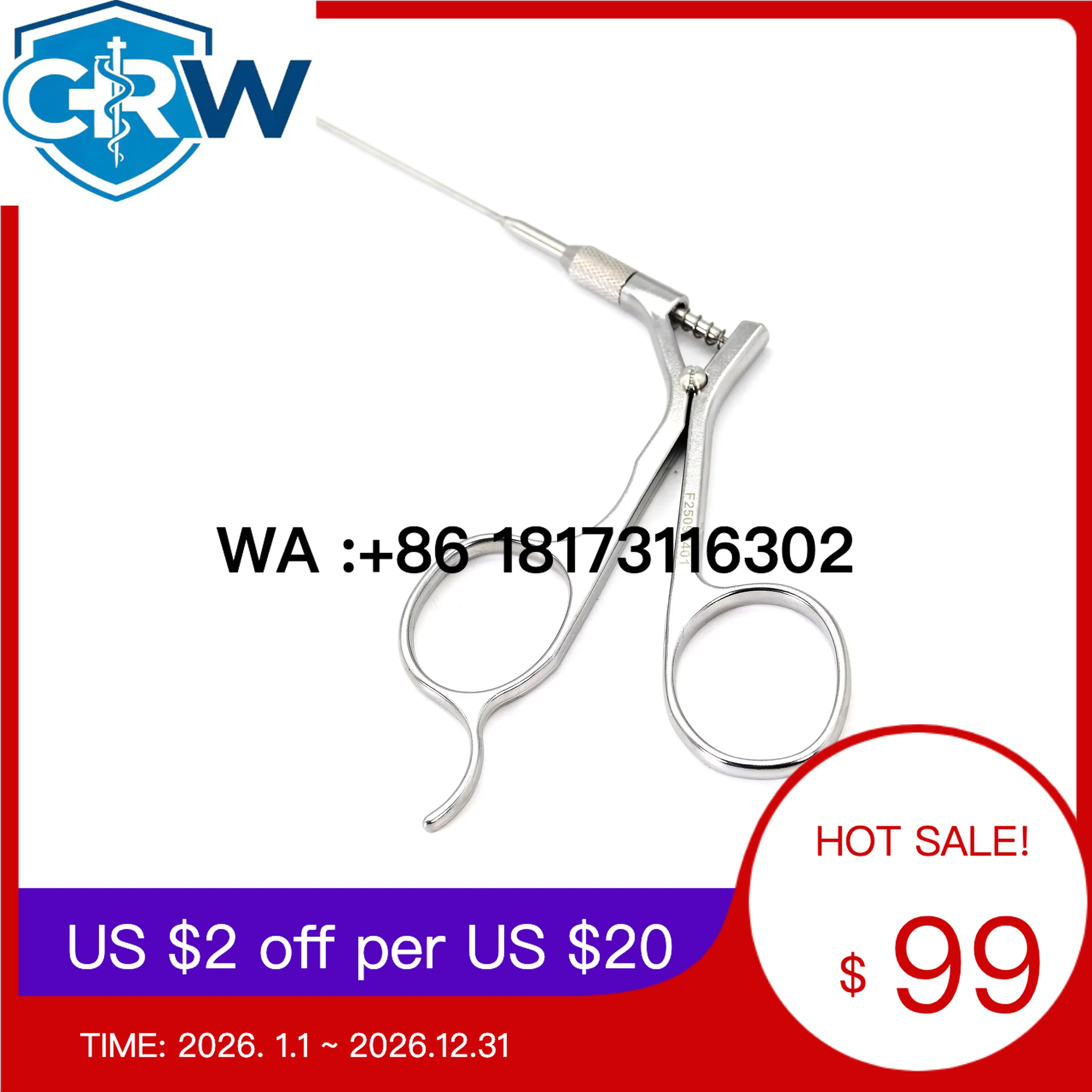 CRW Scissors Instruments 340mm Length Customized  Forceps Toothed Forceps Foreign Body Forceps Nephroscope