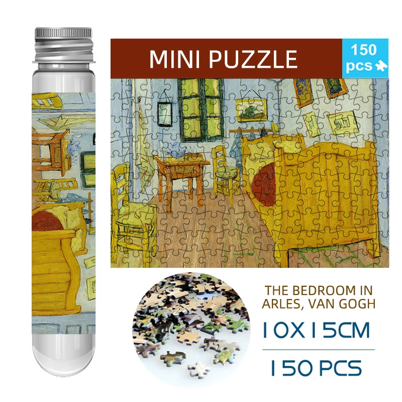 150PCS Mini Reagenzglas Puzzles Berühmte Malerei Dekompression Spielzeug Puzzle Fridget Puzzle Spiel Familie Dekoration Urlaub Geschenk – Detail 5
