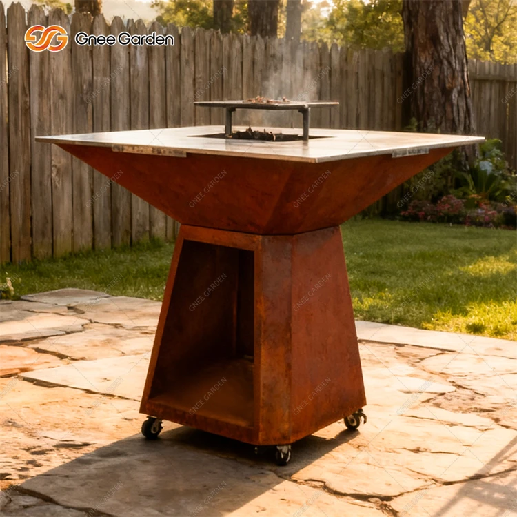 High Quality Outdoor Corten Steel Bbq Grills Barbecue Fireplace Pit