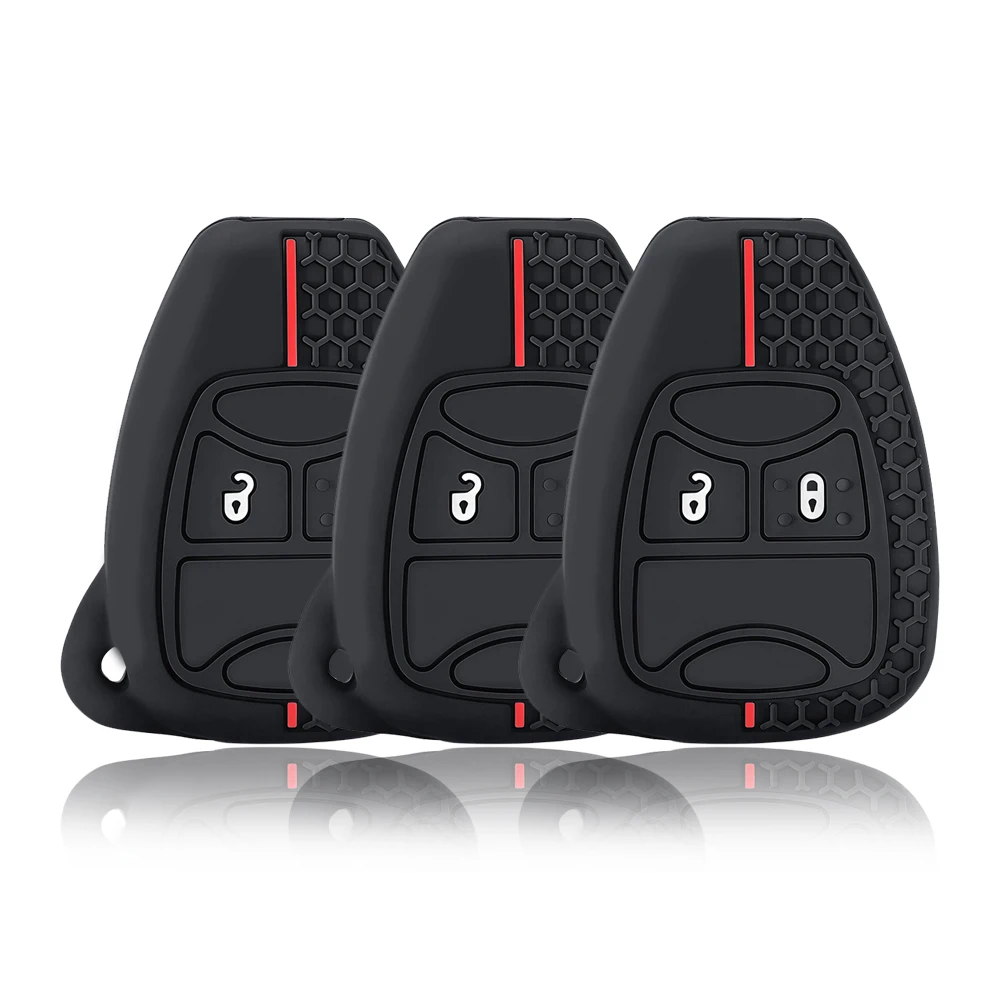 For JEEP Commander Grand Cherokee Liberty Wrangler Compass Patriot 2 Buttons Silicone Car Key Cover Case Skin Protector Keychain