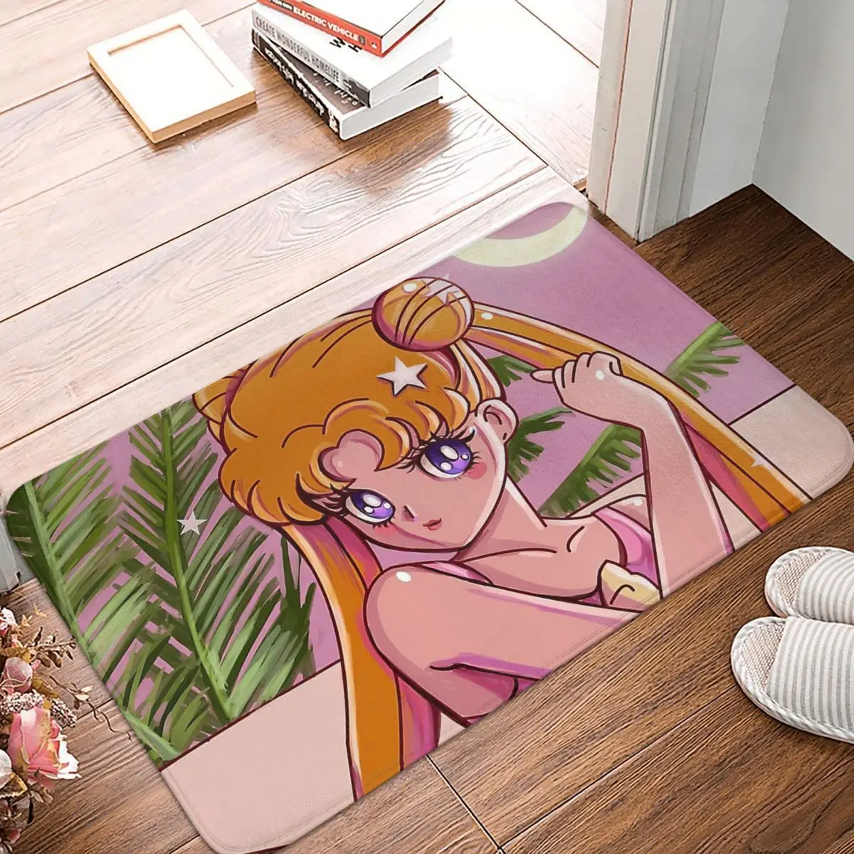 Usagi Beach Sailor Moon Doormat Rug carpet Mat Footpad Bath mat Non-slip toilet Balcony Parlor durable Washable