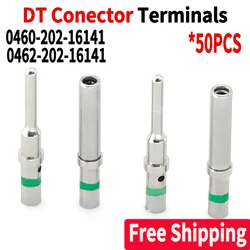 50Pcs DT 1.5mm Series Pin Contact 0462-201-16141 0460-202-16141,Stainless Steel 16AWG Deutsch Crimp Solid Female/male Terminals