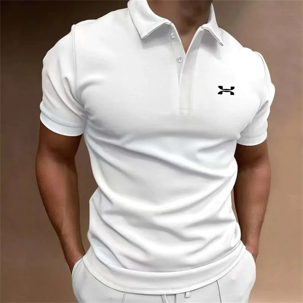 Outdoor fashion all-in-one breathable slim casual Polo shirt 2024 summer high-end luxury handsome fashion business casual polo s