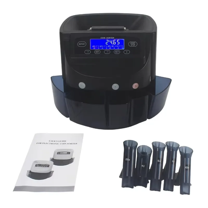 عدادات العملات المعدنية والفرز آلة عد القيمة USD النقدية عملة عداد ملاحظة محدد فارز Oem آلة فرز العملات المعدنية اليورو