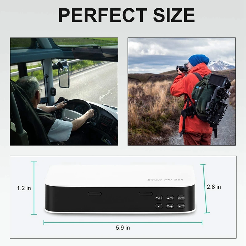 A53Q-Smart Pill Dispenser Medicine Pill Box Organizer For Storage Organizer Container For Pills Box