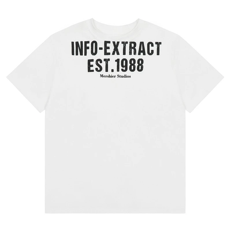 

Hip Hop American Retro Front Shoulder Short-sleeved T-shirt Men's and Women's Summer New Letter Printing Casual Loose Top Ins