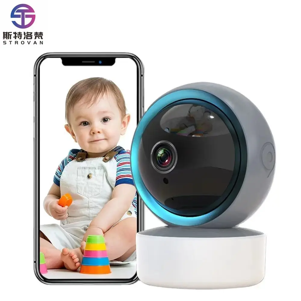 

Внутренняя камера безопасности 1080P для ребенка, 2 МП, HD, ночное видение, ЧЕЛОВЕЧЕСКАЯ ДЕТЕКЦИЯ, УПРАВЛЕНИЕ на 360 градусов и УМНЫЙ ТРЕКУП, Wi-Fi, Ptz-камера