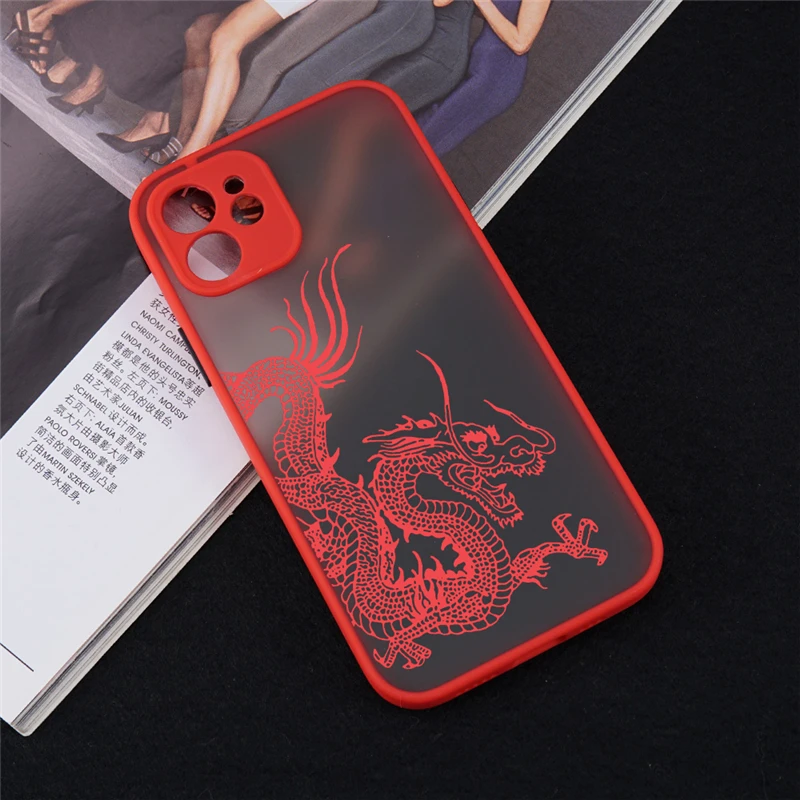 Unique Aesthetic Design Red Dragon Phone Case For IPhone 15 14 12 11 13 Pro Max X XS XR 7 8Plus Mini Soft Bumper Hard Back Cover