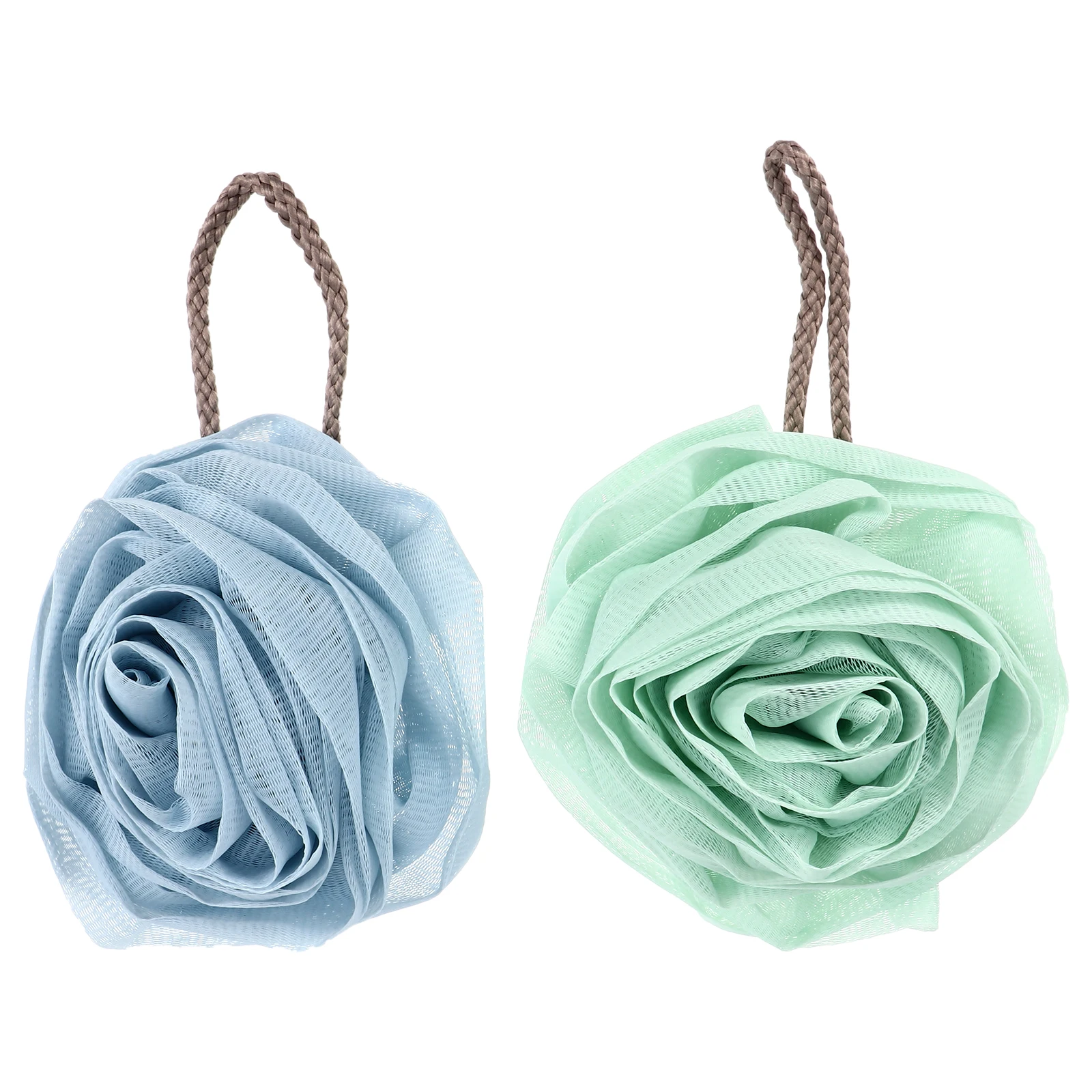 

2 pcs Rose 2 Mesh Fast Drying Shower Sponge Body Mesh Bath Ball Ball Shower Sponge Exfoliating Foaming Bath