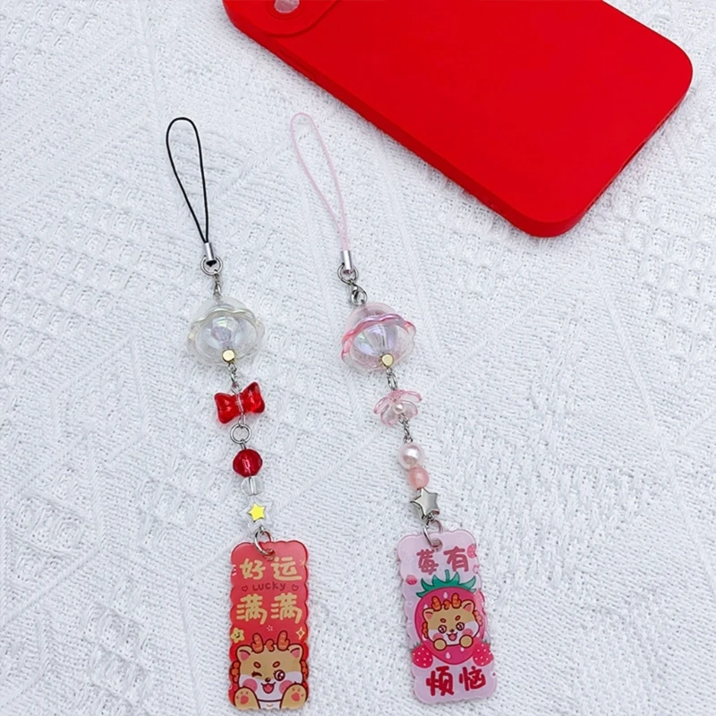 Phone Strap Y2K Phone Charm Keychain Jellyfish Dragon Keyring for Women Handbag