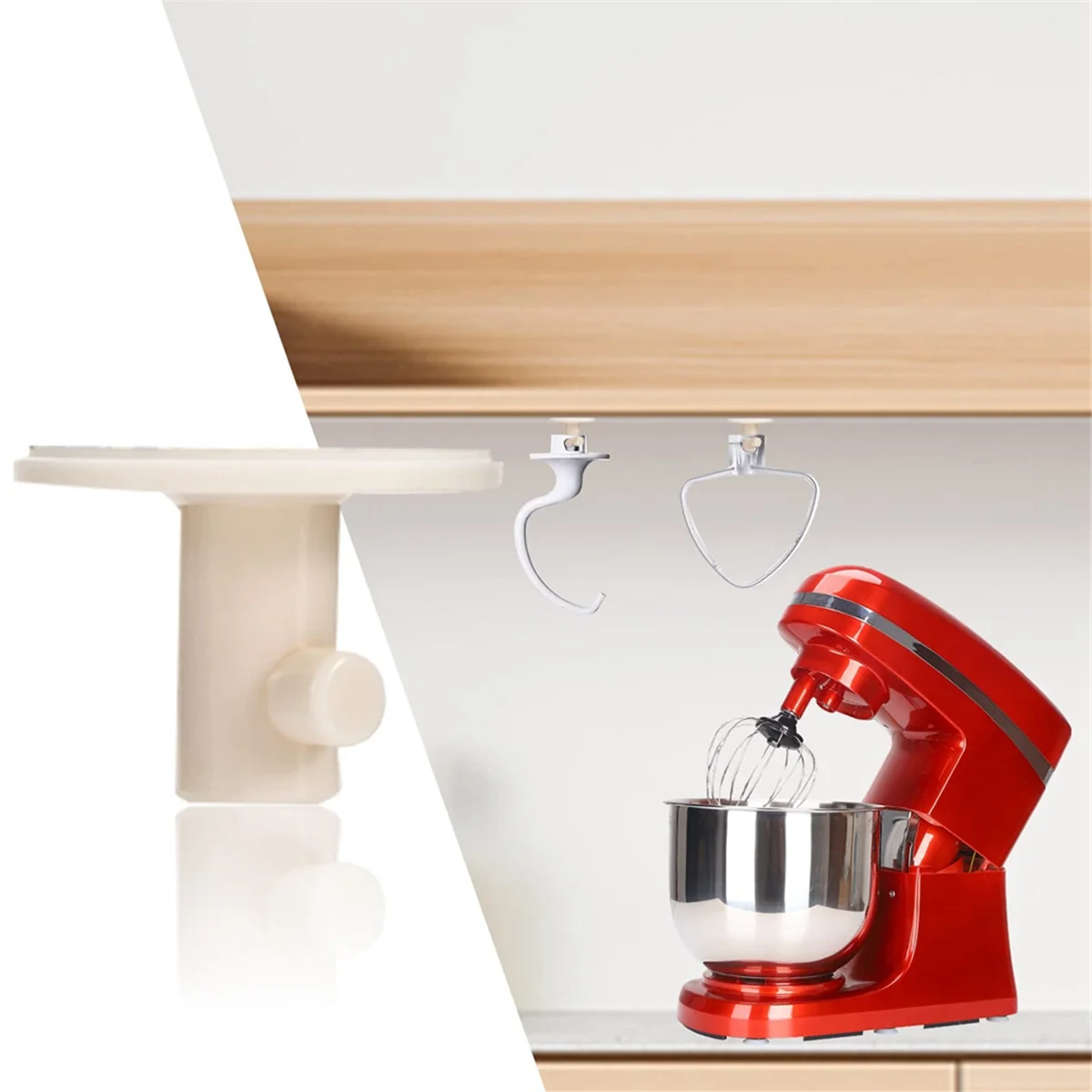 popular 4Pcs Stand Mixer Holders, Kitchen Storage Organizer with Screw-In Mixer Attachments Organizer