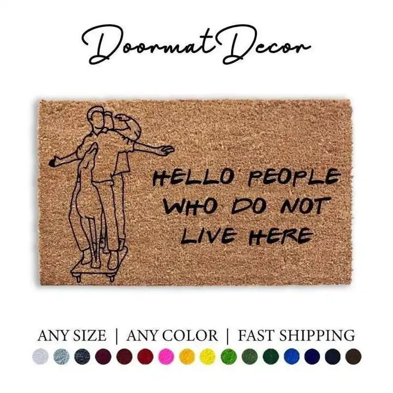 

Funny Hello People Who Do Not Live Here Rug for Friends Custom Friendly Housewarming Gift Personalized Outdoor Hallway Doormats