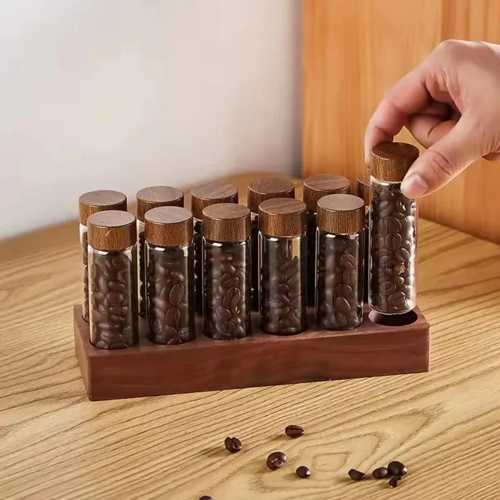 

Coffee Beans Storage Container Tube Display Rack Tea Bottle Glass Single Dose Espresso Accessory Coffeware Set Barista Tool Gift