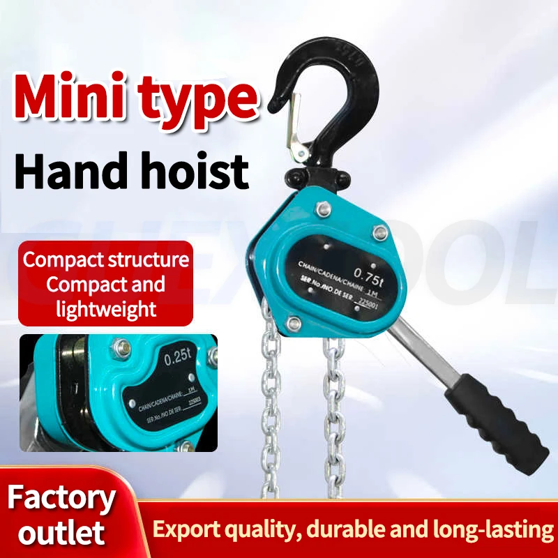 0.25T/0.5T Gourd Crane Manual Tensioning Cable Holder Portable Lifting Winch Heavy Lifting Tool Hand Chain Hoist For Decoration