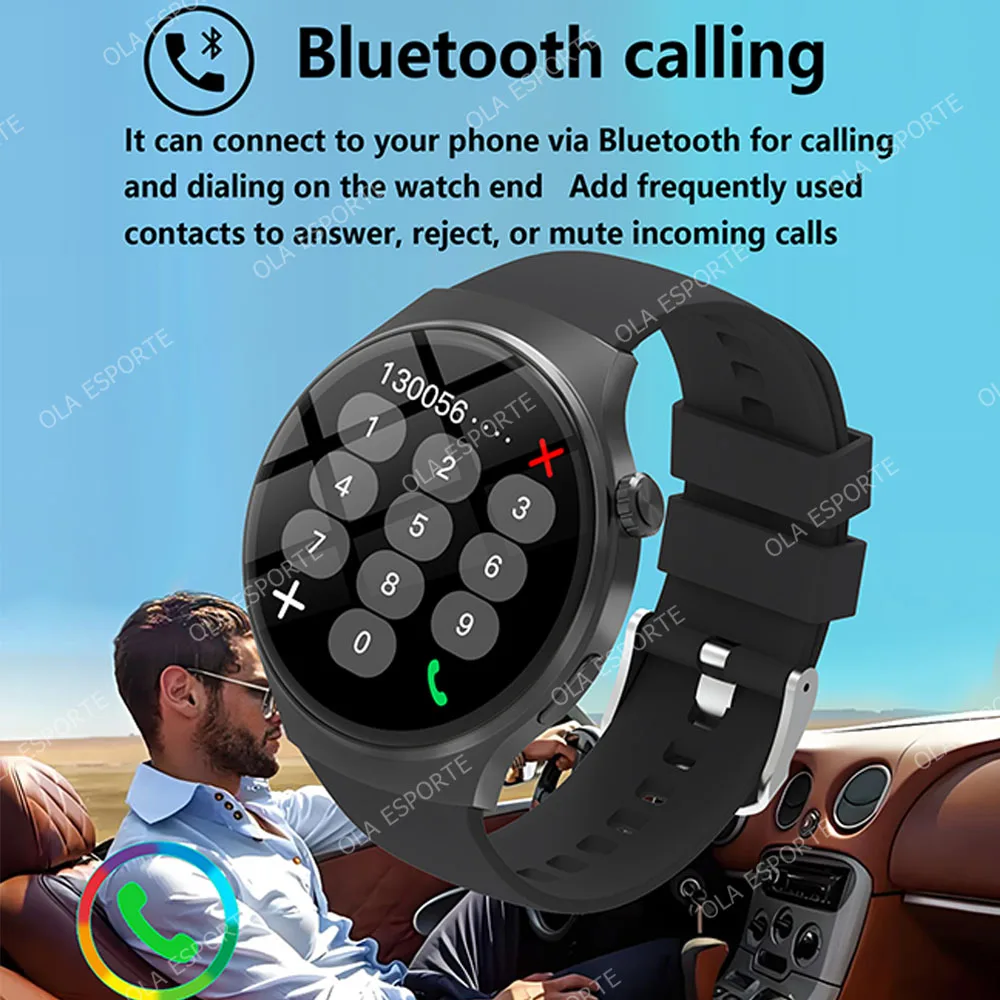 2025 جديد لنظام أندرويد IOS ساعة ذكية الرجال شاشة AMOLED نظام تحديد المواقع مسار الحركة مراقبة الصحة بلوتوث دعوة مقاوم للماء SmartWatch