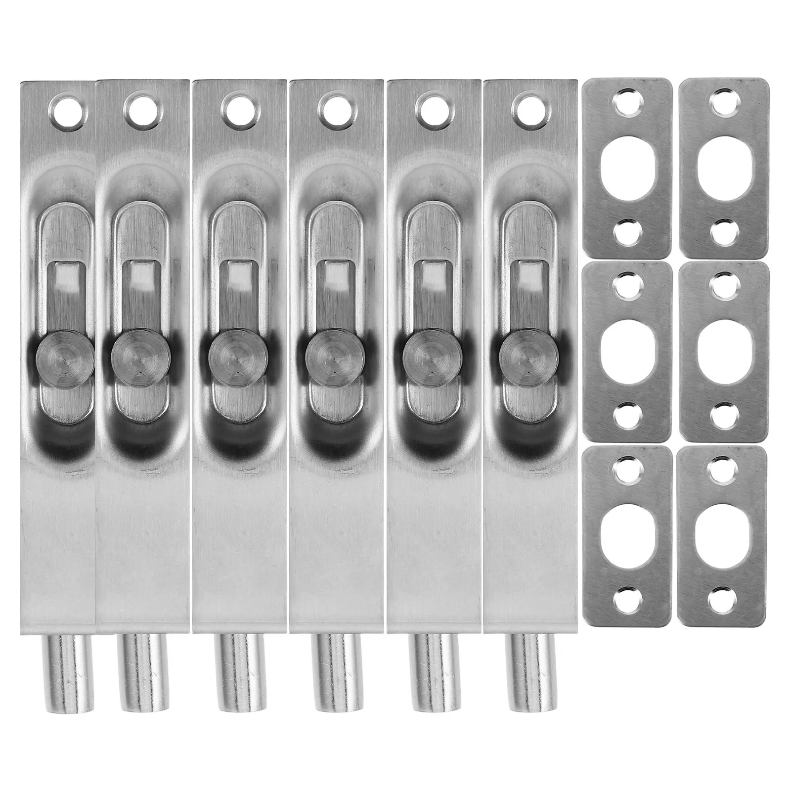 6 pcs Stainless Steel Fire Door Flush Bolts – Hidden Concealed Latch for Composite, Wood & French Doors