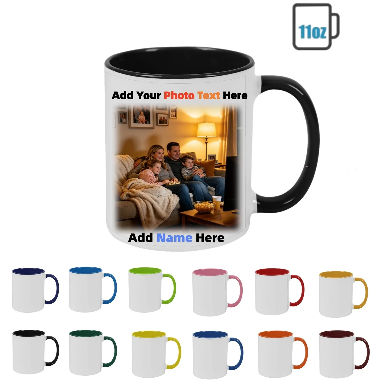 Father's Day Custom Name & Picture Mug Warm Present Gift For Papa Family Dad
