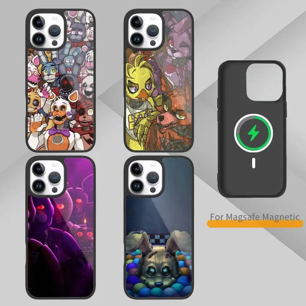 

F-Five-Nights-At-Freddys F-Fnaf Phone Case For iPhone17,16,15,14,13 Plus,Pro Max Magnetic For Magsafe Wireless Charging
