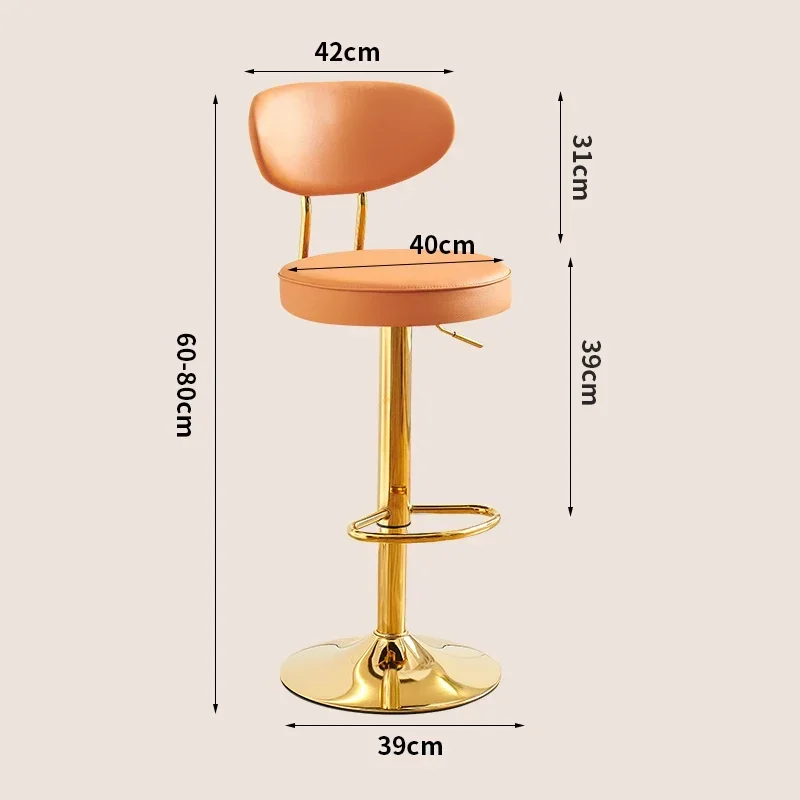 Bar Supplies Rattan Stool Orange Chair Kitchen Stools Tabure Modern Chairs Adjustable Backrest Knee Bamboo Wheels High Design