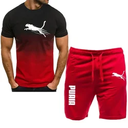 2024 nuovi uomini di abbigliamento sportivo fitness set tuta da corsa casual T-shirt + pantaloncini set traspirante jogging abbigliamento sportivo set da 2 pezzi per gli uomini