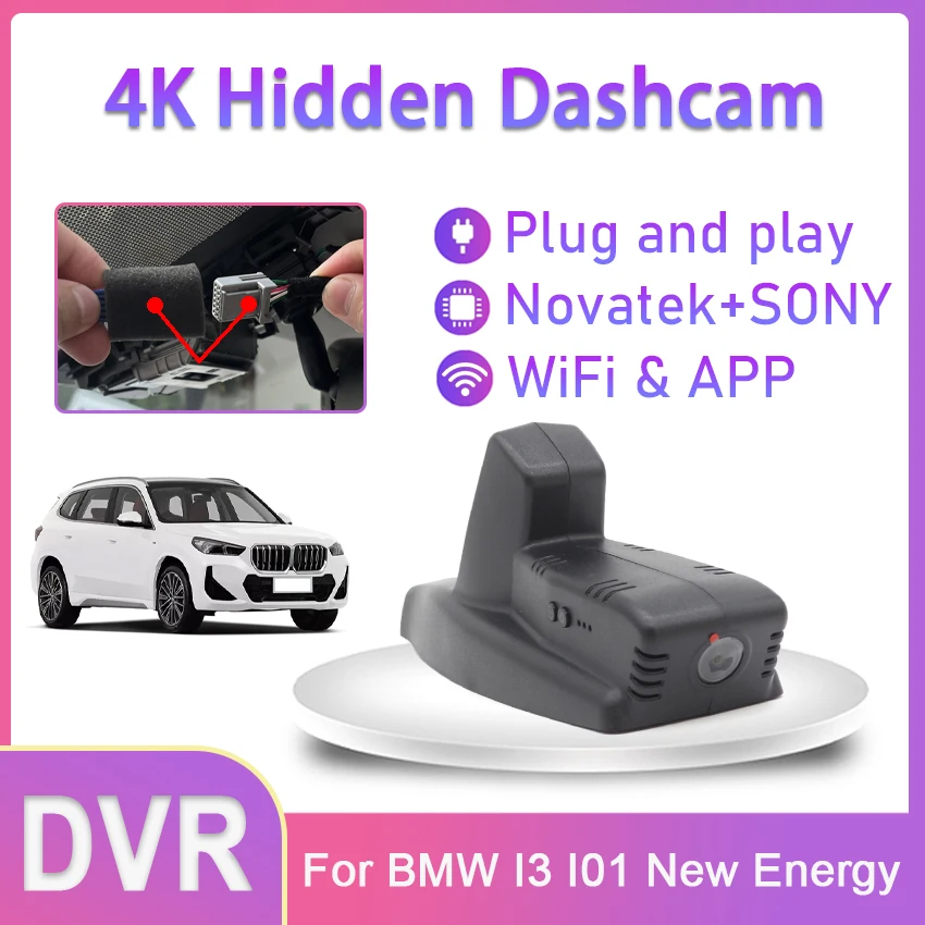 4K Plug and Play Video Recorder 2160P Wifi Car DVR Camera Dash Cam OEM For BMW I3 I01 New Energy 2017 2018 2019 2020 2021 2022