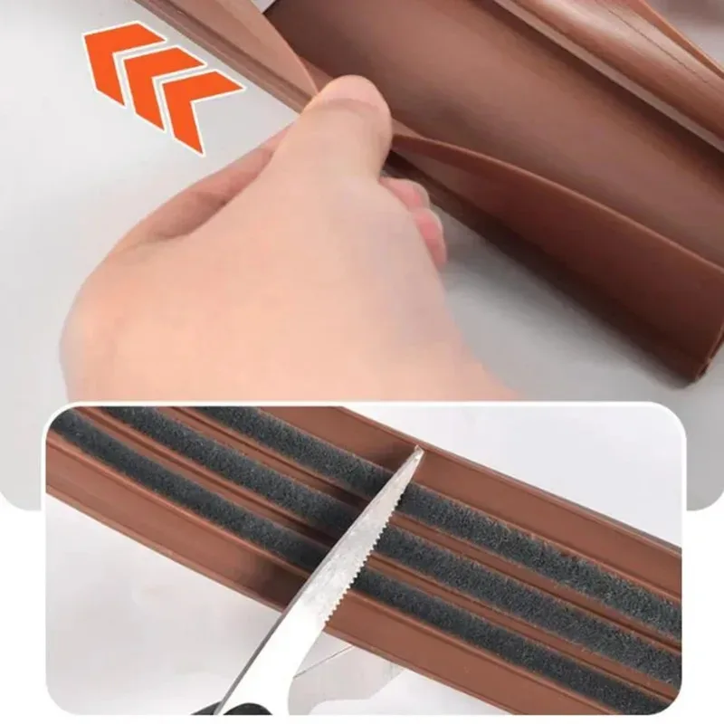 Mute Door Bottom Sealing Strip Door Insulation Anti-mosquito Sealing Without Glue Wool Strip Bedroom Sound Insulation Strip image 4