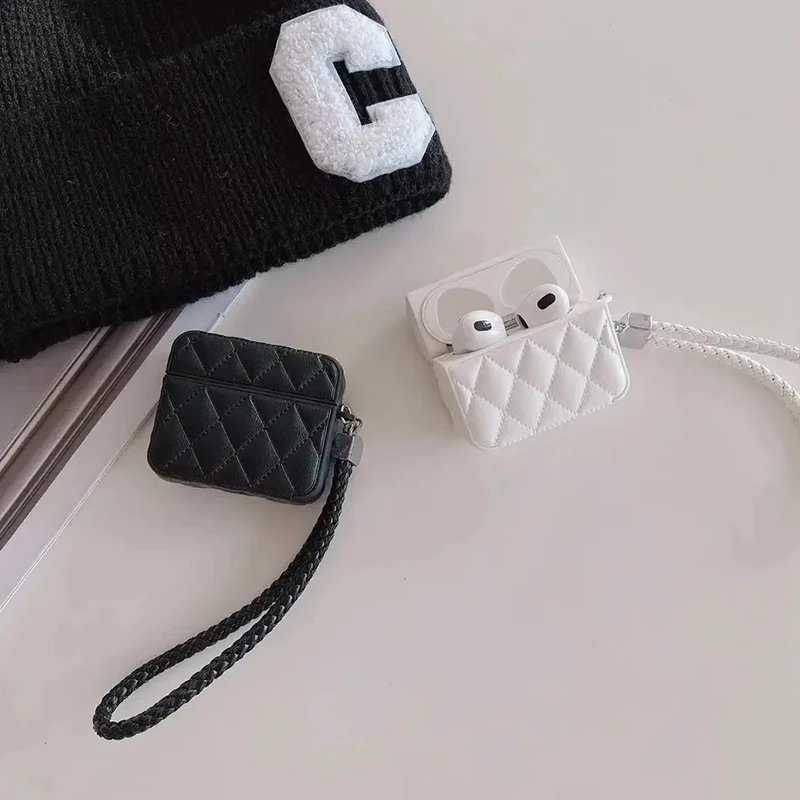 Fashionable high-end Leather PU Earphone Cover For AirPods 4 For AirPods Pro 2nd Cases For AirPods 3 2 1 Anti-lost Headphone Bag image 2