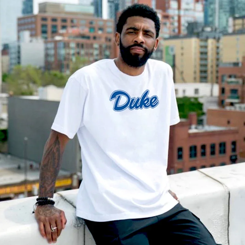 

DUKE University Basketball Trend T-shirt: Duke Short-sleeved Irving Pure Cotton Round-neck American Sports T-shirt Trend