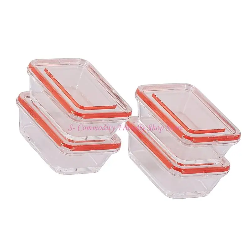 85AE Tiny Clear Sealed Storage Box For Dollhouses Miniatures And Craft Organization