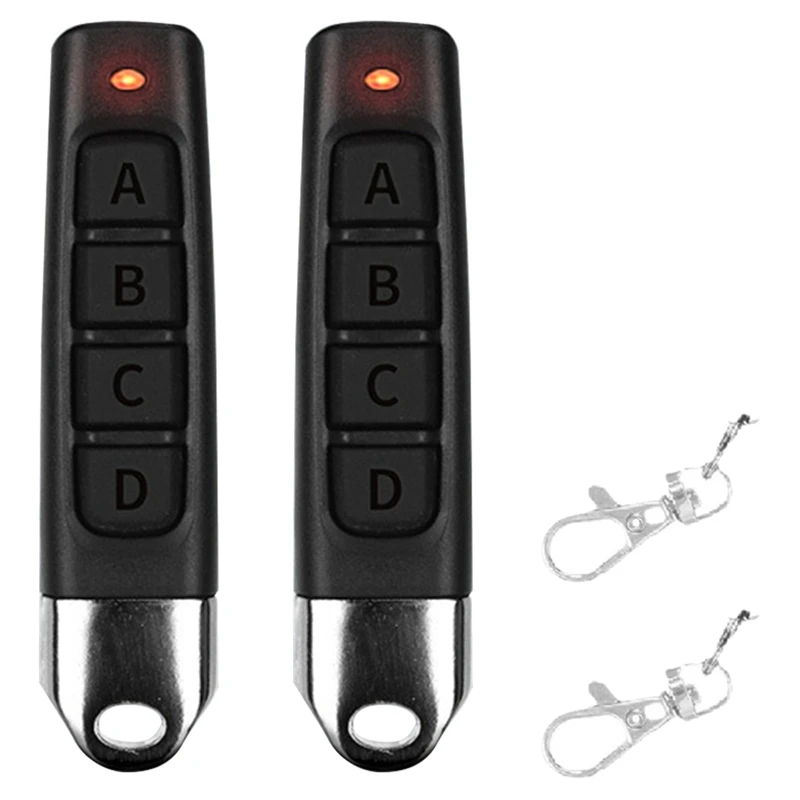 2 Pcs 433Mhz Copy Remote Control Car Key Garage Door Opener Copy Remote Control 4Key Wireless Controller Receiver Easy Install