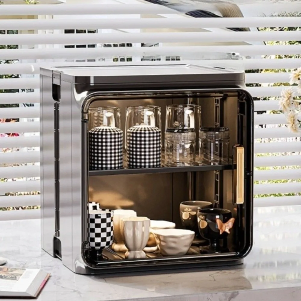 

Durable Dustproof Desktop Cup Storage Rack Multi functional Cabinet Drain Cup Rack Dish Rack Stackable Kitchen Cupboard Bathroom