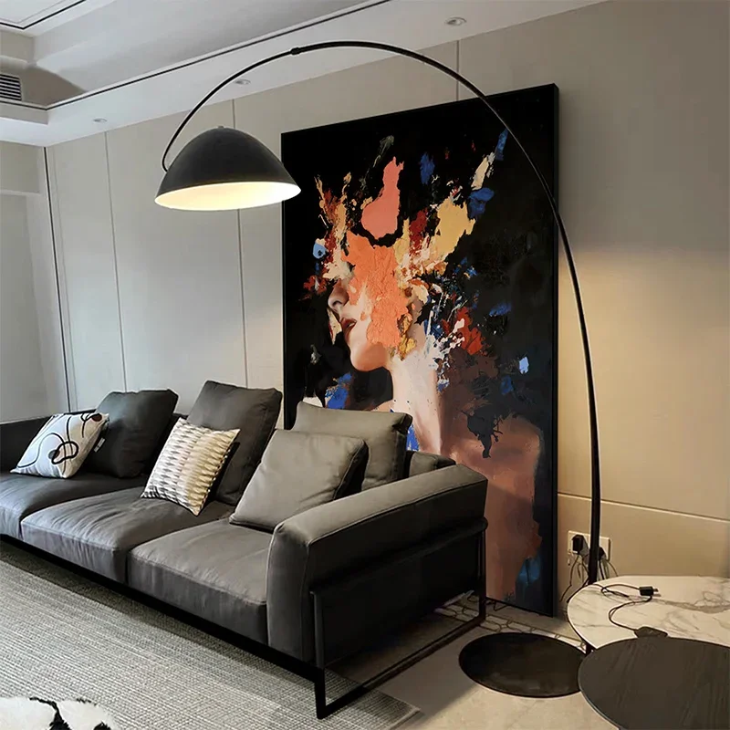 Modern abstract living room decorative painting pure hand-painted thick texture oil painting living room sofa