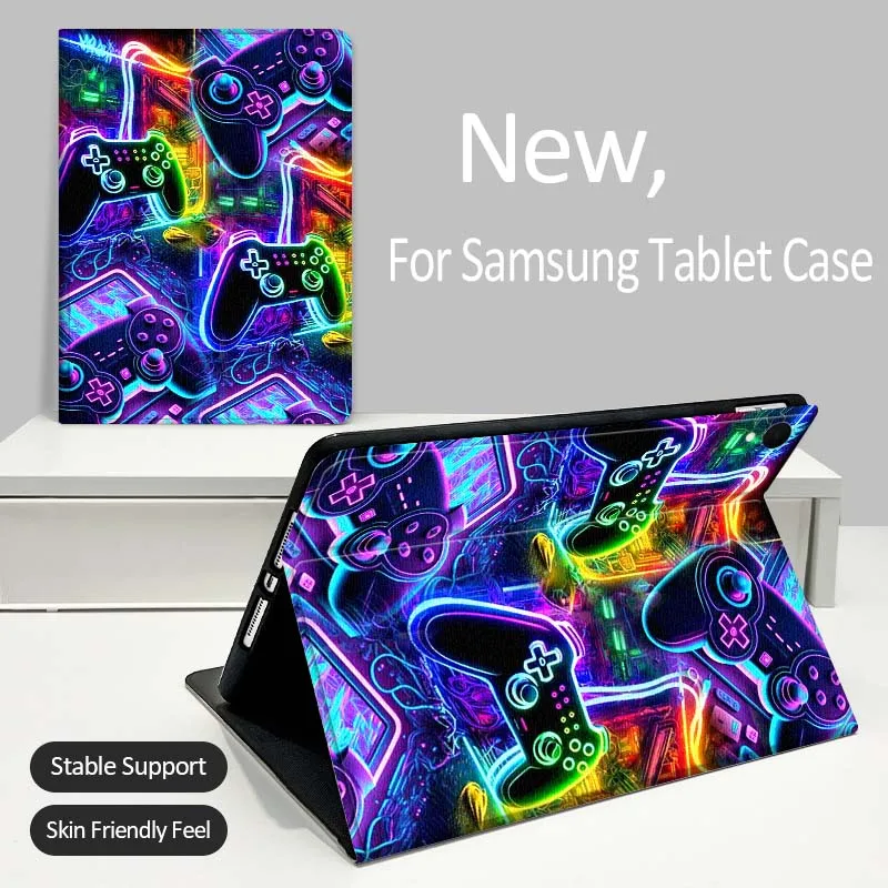 

Game controller pattern Tablet Case For Samsung Galaxy Tab A A7 A8 A9 A11 S6 S11 Lite Plus 10.1 10.4 10.5 Inch 2022 2025
