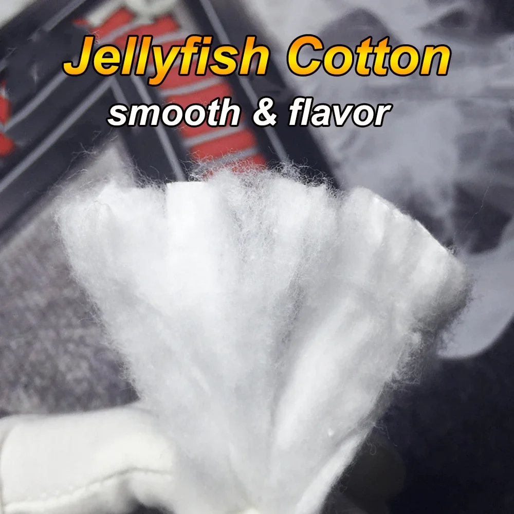 Jellyfish Algodão Wick para Reparação DIY Acessório, Sabor Suave, Original, 10cm Longo