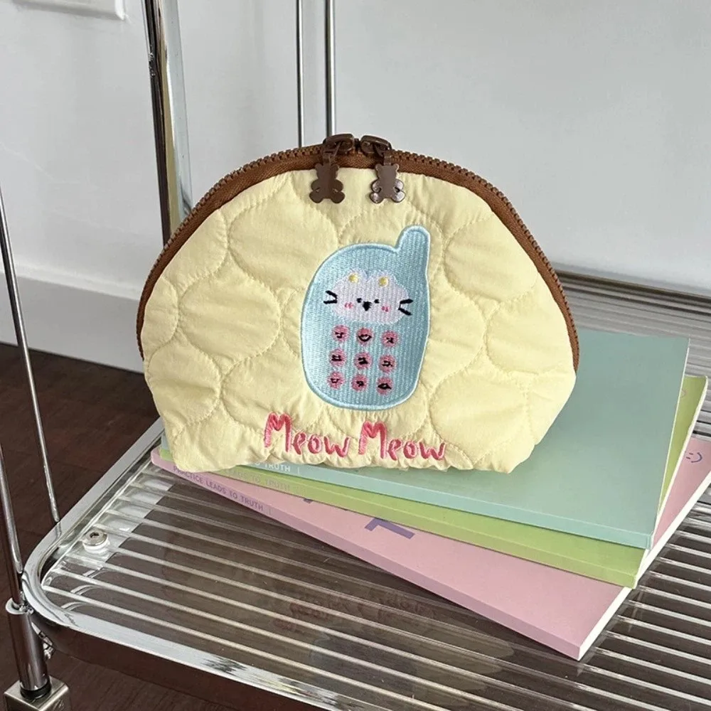 

Lightweight Multifunctional Embroidery Cosmetic Bag Puppy Handheld Lipstick Bag PP Cotton Small Skincare Storage Bag Women