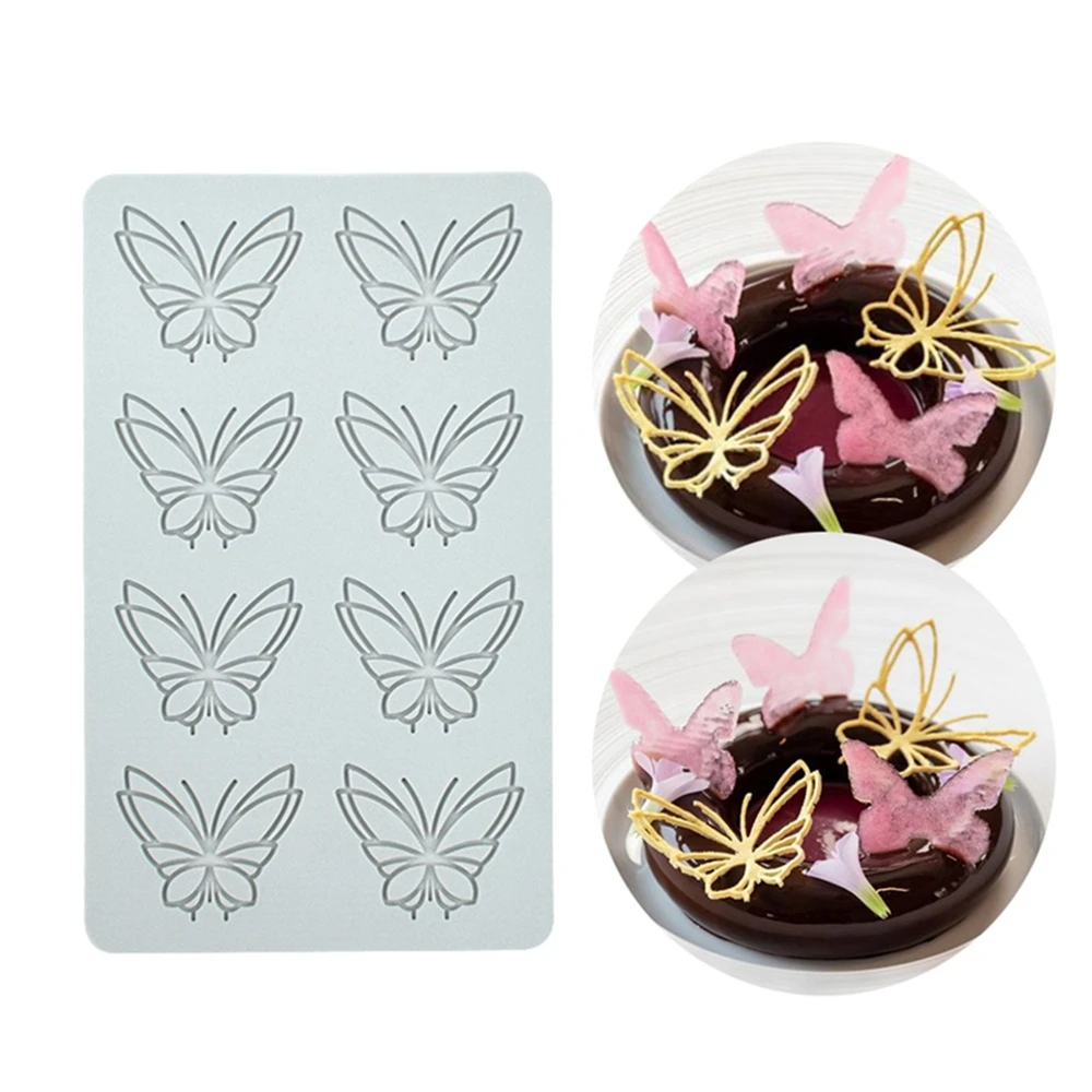 Butterfly Lace Silicone Impressing Mold Mat Fondant Cake Sugar Mould Cooking Tools Decorating Tools Diy Moulds Molds