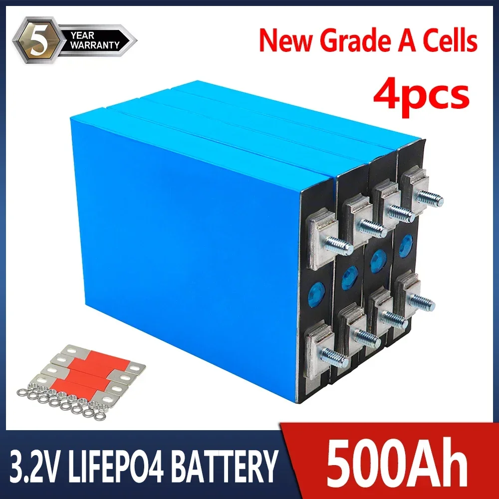 3.2V 100Ah 200Ah 300Ah 400Ah 500Ah LiFePO4 Lithium Iron Phosphate Cell Can be Combined into 12V 24V 36V 48V Rechargeable Battery