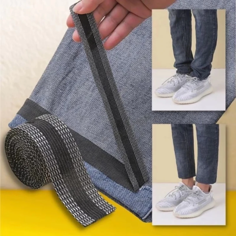 1-3pcs Self-Adhesive Pants Hem Paste Tape Trouser Edge Paste Iron-on Pant Shorten Repair Jean Hemming Tape For DIY Sewing Fabric