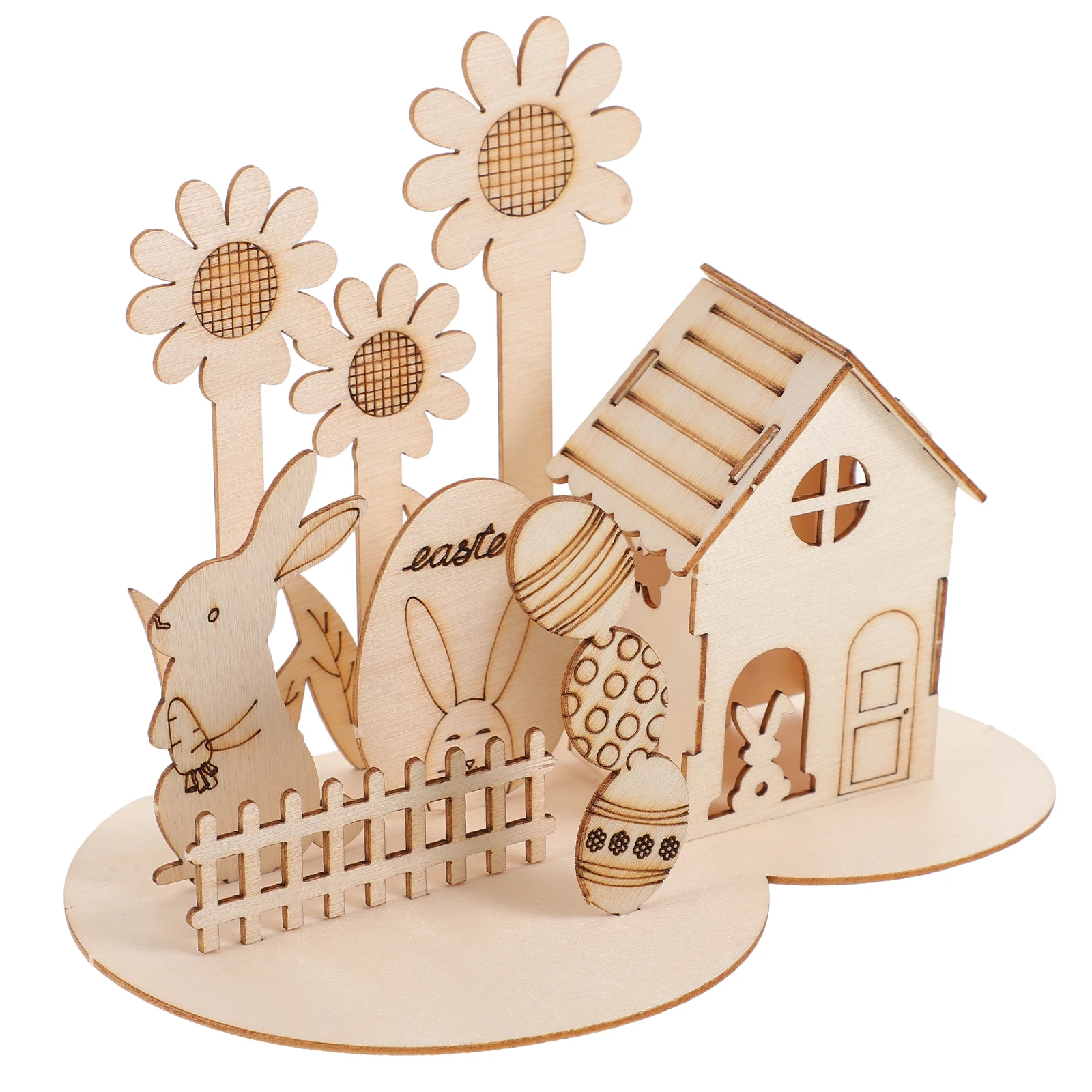 부활절 달걀 장식 어린이 장난감 만화 나무 퍼즐 수공예품 퍼즐 3D 테마 조립 학습
